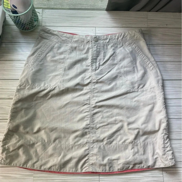 Llbean tan cargo athletic hiking skirt with pockets women’s size 10 - Picture 1 of 13